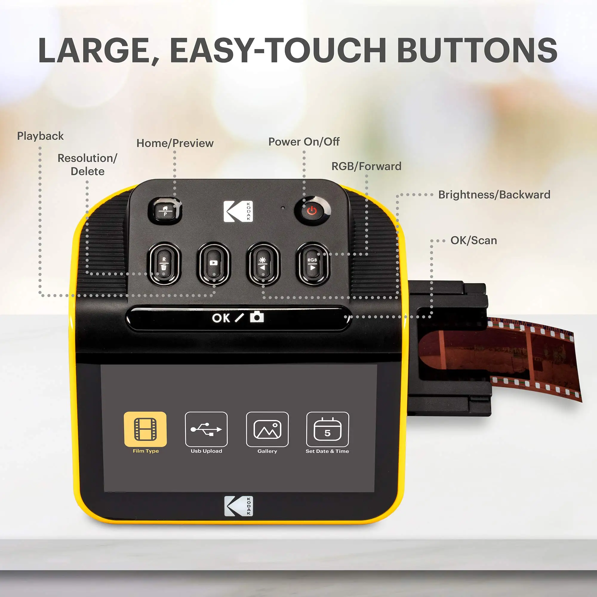 Kodak Slide N SCAN Film and Slide Scanner with 5" LCD Screen, Converts Negatives & Slides to JPEG