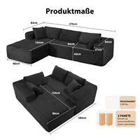 COMHOMA 105 дюймов, модульный диван, L-образный диван, тканевый шезлонг для гостиной, сборка не требуется — изображение 6