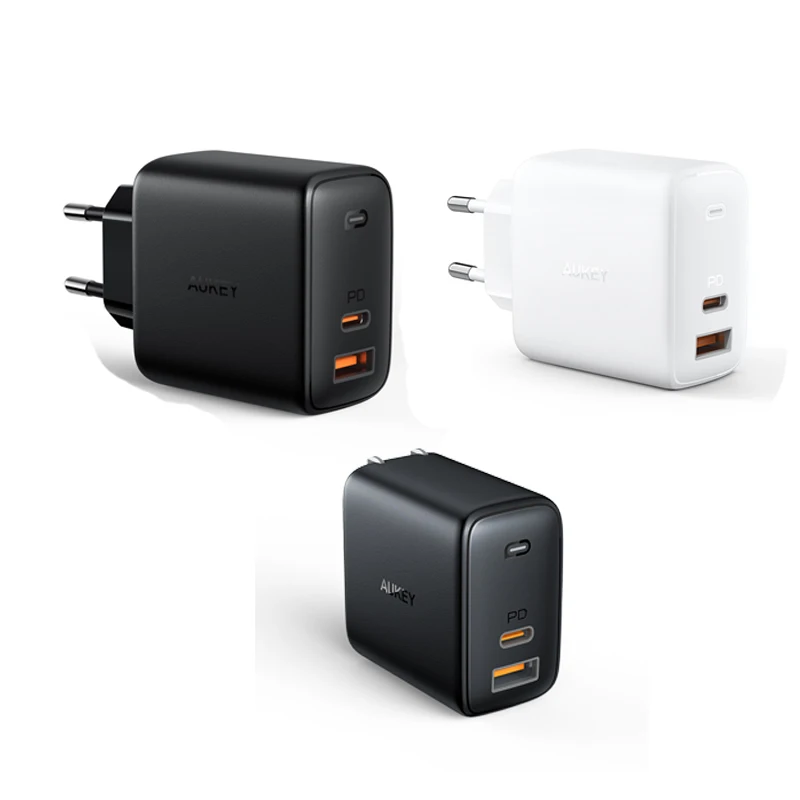 

Original Aukey PA-B3 65w Fast Wall Charger US EU Plug Phone Charger with PD3.0 Power Delivery USB Charging Station