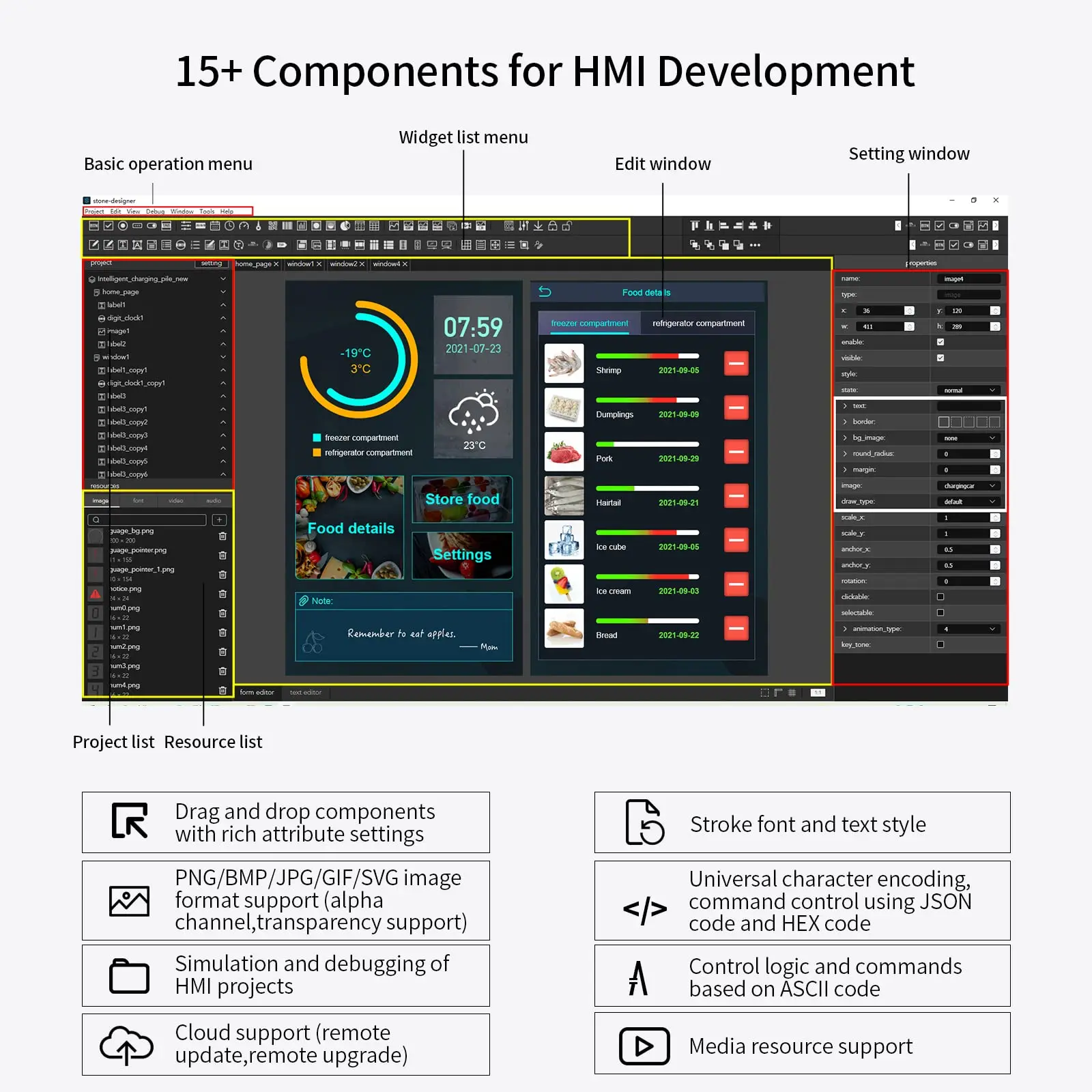 스톤 5.0 인치 TFT LCD 디스플레이 모듈 직렬 인터페이스 및 CPU 및 드라이버가있는 스마트 HMI 보드 산업용 480*272