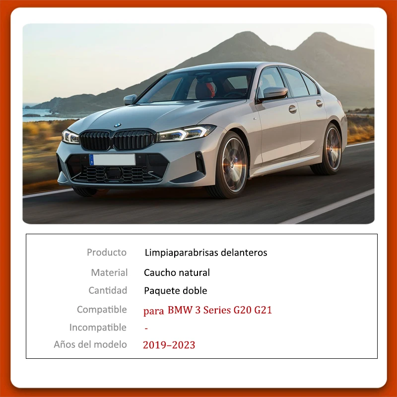 Escobillas de limpiaparabrisas compatibles con BMW Serie 1 F40 2019 2020  2021 2022 2023 Escobillas para parabrisas delantero y trasero, accesorios  de