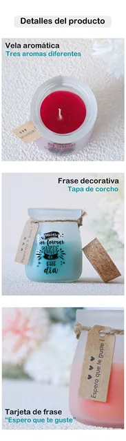 Kit 3. Velas con palabras o frases personalizadas (colores surtidos)