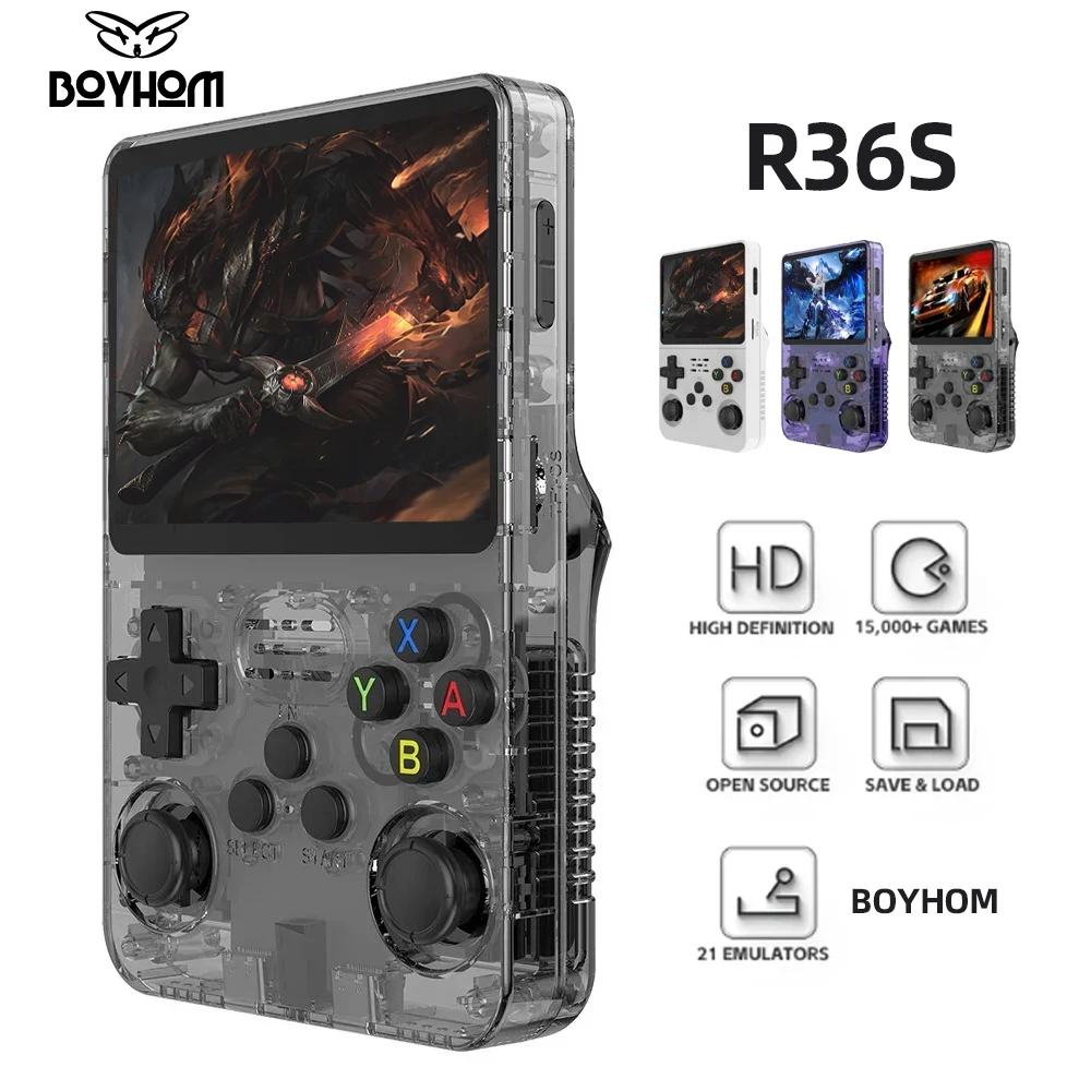 Open Source R36S Retro Handheld Video Game Console, 3.5" IPS Screen, Linux System, 64GB Storage, Portable Pocket Video Player 1