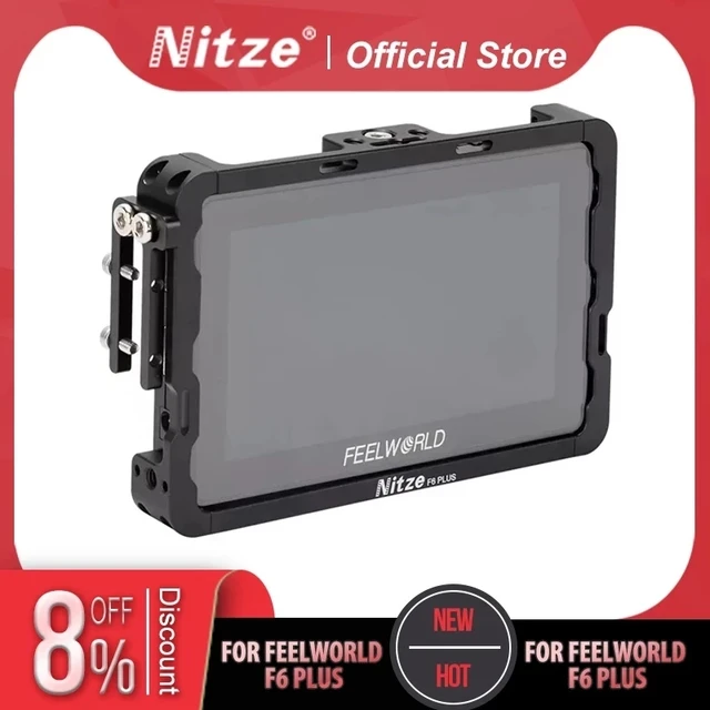  Nitze 6 Monitor Mount Cage with Sunhood n HDMI Cable Clamp  Compatible with Feelworld LUT6 LUT6S : Electronics