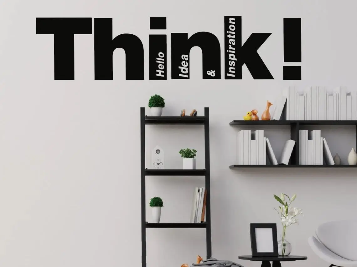 Фото Настенная Наклейка Think Idea, цитата для офиса, фото, съемное украшение для дома, спальни, гостиной, обои P1066 №3