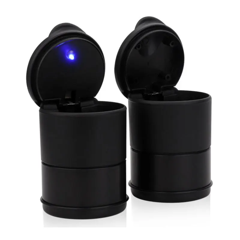 Portable Car Ashtray 1PCS with LED Light Cigarette Cigar Ash Tray Automatic Light Indicator Ashtray Smoking Accessoires portable ashtray