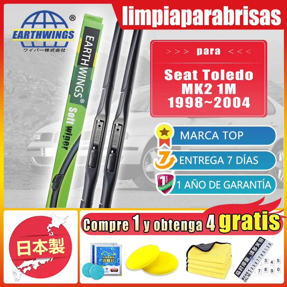 Escobillas De Limpiaparabrisas Delanteras Para Seat Leon Mk2 1P 2005, 2006, 2007, 2008, 2009