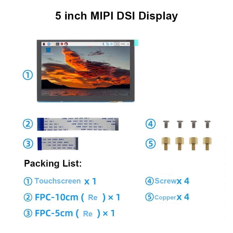 DSI ÷,  , 5 ġ, MIPI 800X480 TFT IPS  ġ ũ, 5 ġ LCD  ,   Į, Win10