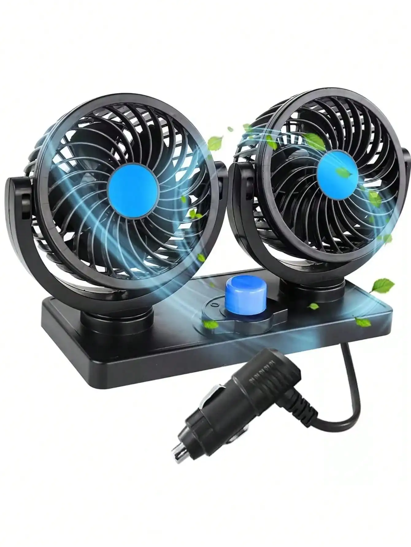 Ventilador Doble Para Coche de 2 Velocidades. 360 °