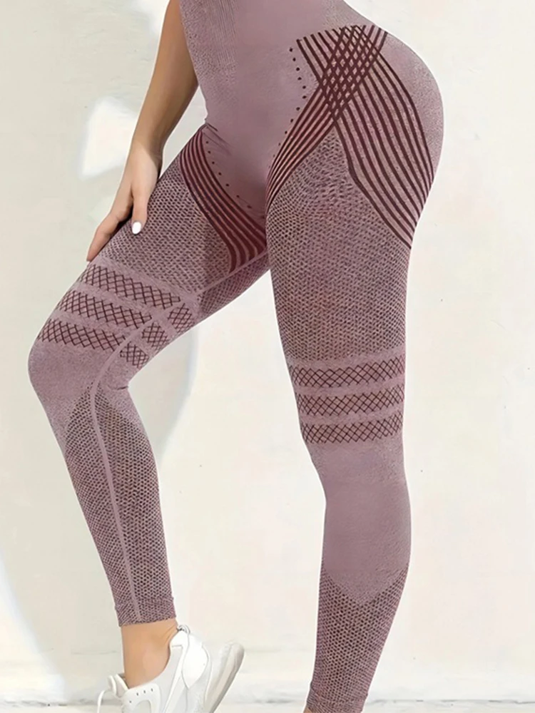 

Sports Leggings Women Solid High Waist Knit Lift Buttocks Seamless Yoga Pants Women's Skinny Fitness Pants Jogging Sweatpants
