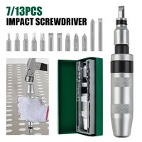 7/13 Pcs CR-V Manual Impact Screwdriver, Portable Reversible Impact Driver, Household Cordless Screwdriver Kit Hand Repair Tools 1