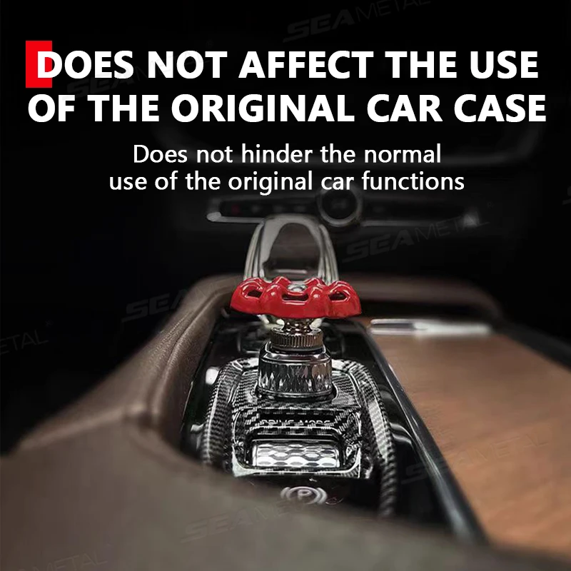 Metal Car Knob Decoration Red Self Adhesive Interior Ornament
