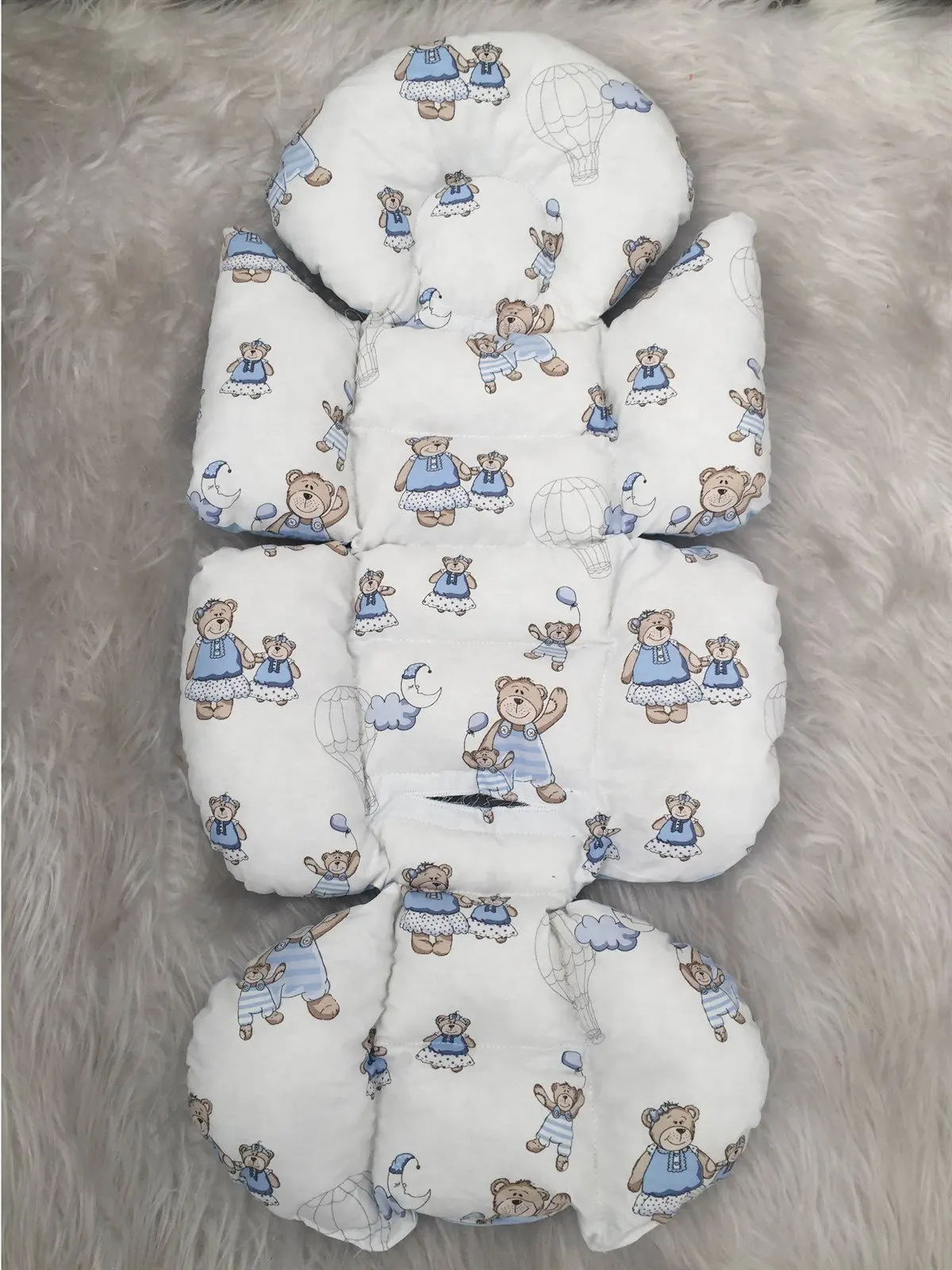 handmade-teddy-bear-patterned-baby-stroller-cushion