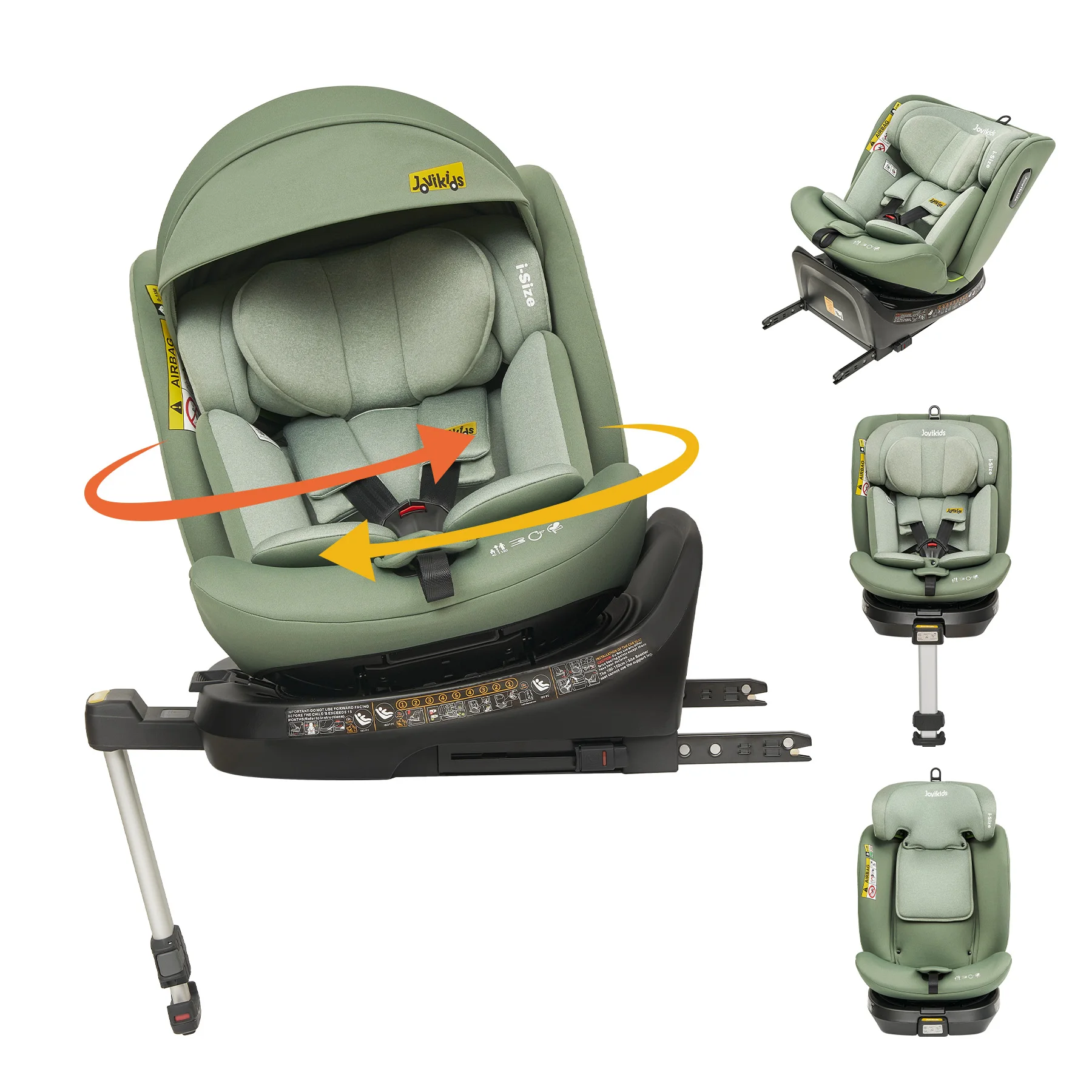 Jovikids Ranger 360° Swivel i-Size Support Leg Baby Car Seat 40-150cm