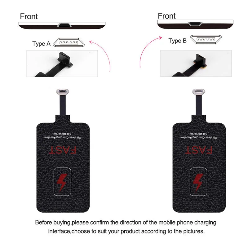 Max 10W 5V Wireless Charging Receiver Coil Universal Type-C Micro USB for iPhone 5 6 7 Samsung A53 5G Xiaomi Poco X6 Poco X3 wireless charging receiver coil