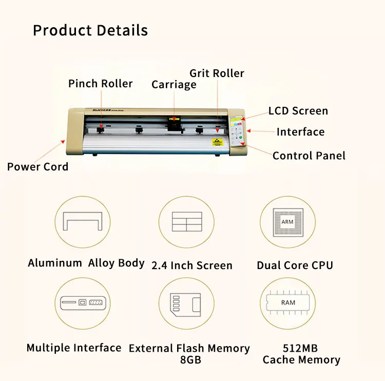 Automatic Cutting Function Plotter Cut Plotter for Vinyl Printing for PVC Sticker Vinyl High Precision graph plotter Machine images - 6