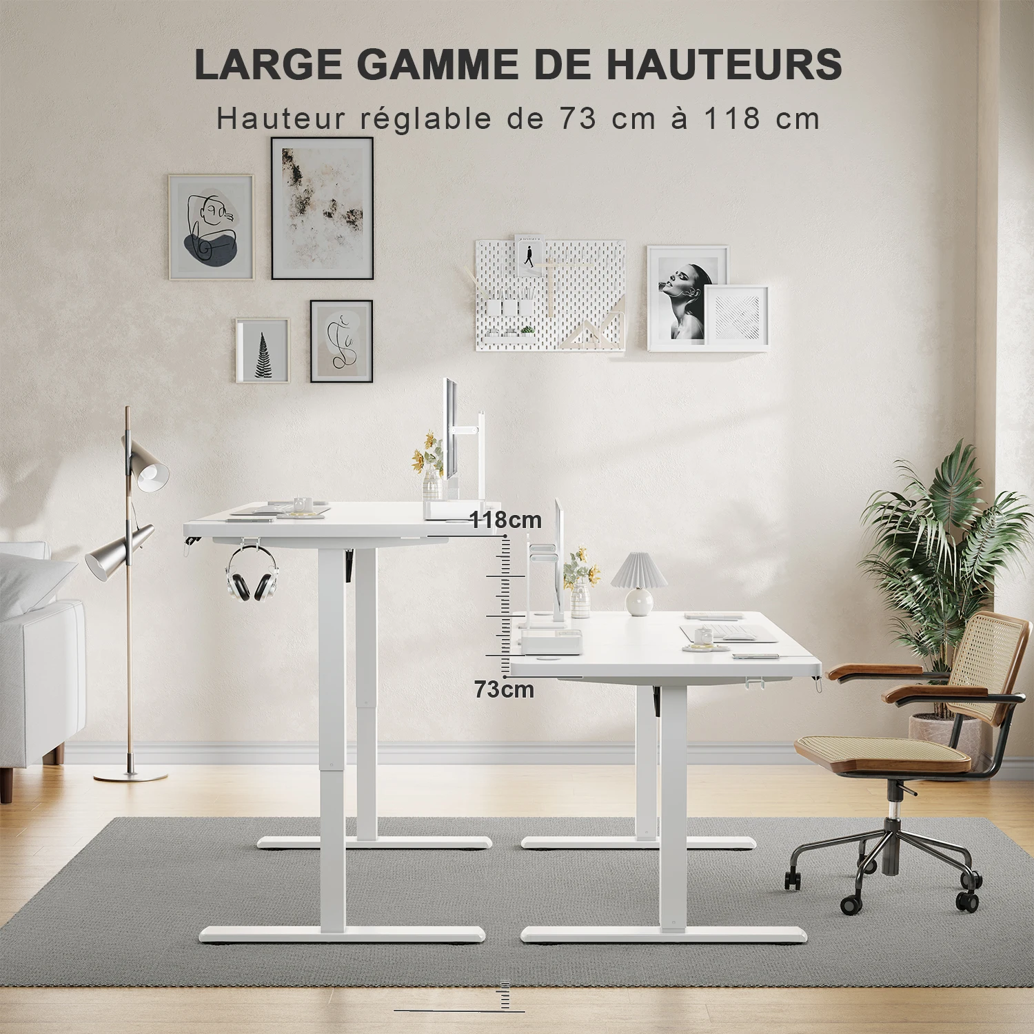 bureau assis debout électrique devoko 140x60 cm, table réglable en hauteur avec chargeur usb Bureau assis-debout électrique Devoko 140x60 cm, table réglable en hauteur avec chargeur USB 5