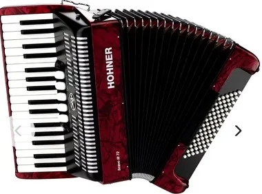 Original Hohner Bravo III 72 Accordion with Blue Bellows Black NEW