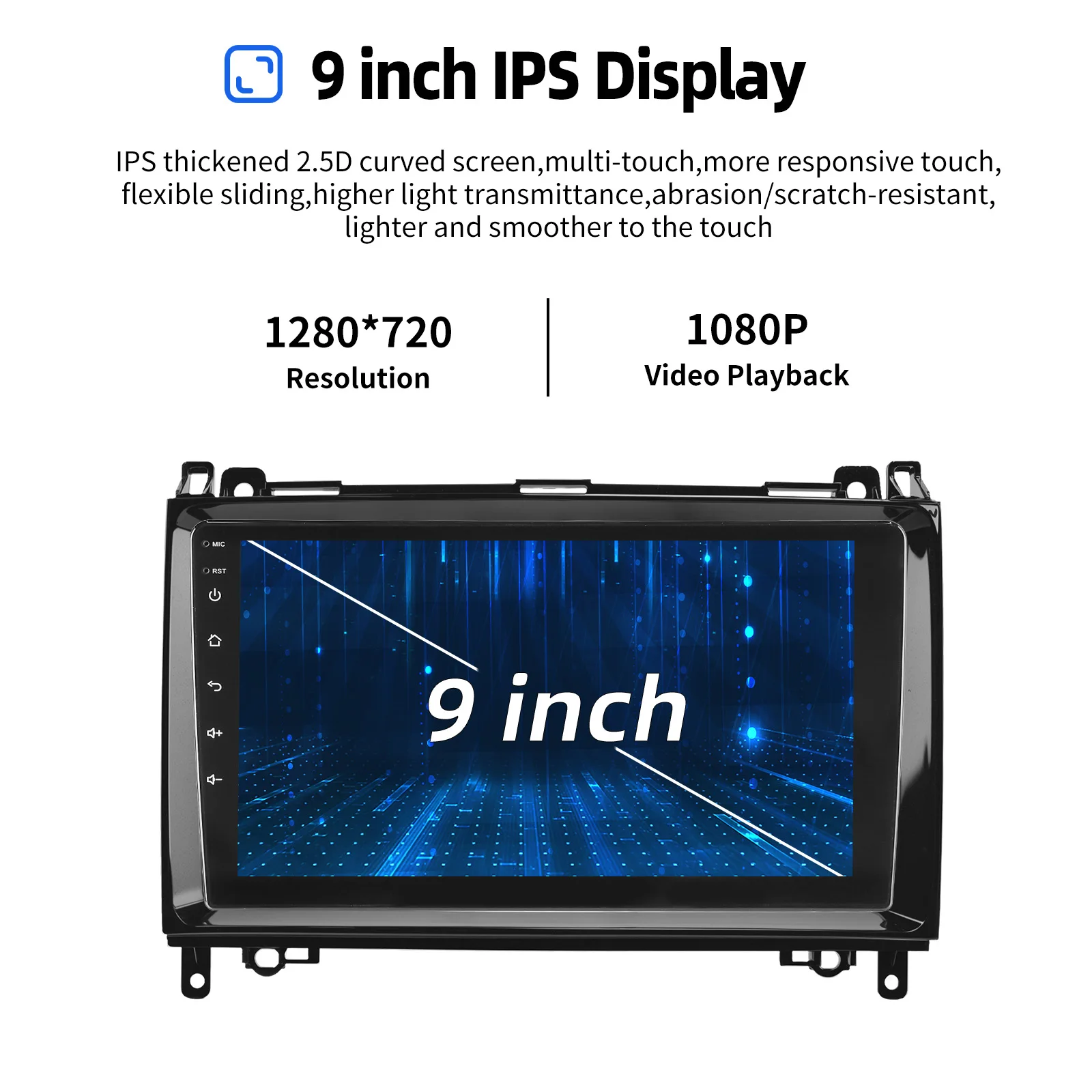 ESSGOO 9'' Android 15 4+64G für Mercedes Benz W169 W245 B200 W906 Sprinter W639 Vito CarPlay Autoradio GPS NAVI BT Wifi RDS FM SW – Detail 5