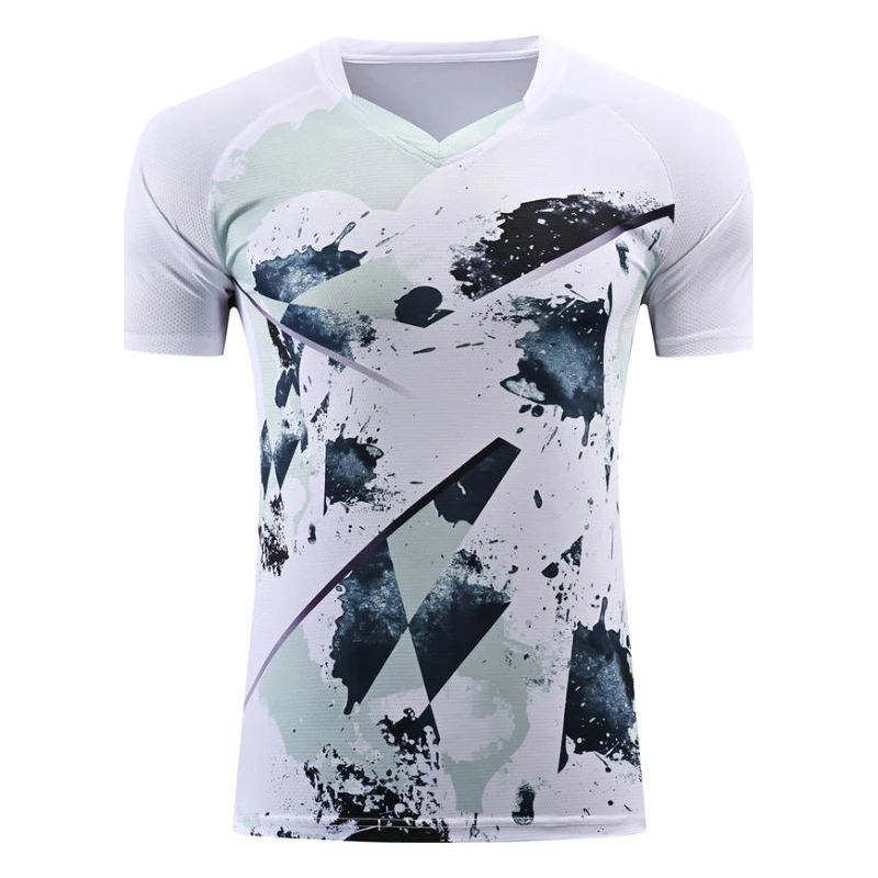 Hot Sell Badminton Competition Shirt White/ Orange/ Black Men Women Short Sleeved Breathable Jersey Sweat Absorbing Tennis Tee