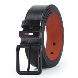 Men's Fashion PU Leather Belt with Alloy Square Buckle - Stylish Business & Casual Waist Belt in Black, Coffee, and Brown - 120cm (Black)