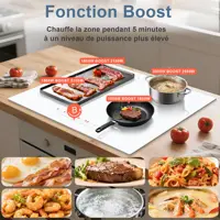 Индукционная табличка 4 Feux Blanc avec Prise, Cooksir Plaque de Cuisson Induction Encastrable, 60 см, 3500 Вт, мини-изображение, 230 В — изображение 2