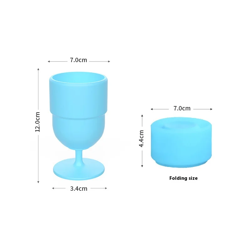 Silicone Folding Cup Fashionable Portable Red Wine Glass Multifunctional Outdoor Folding Goblet Silicone water cup folding cup
