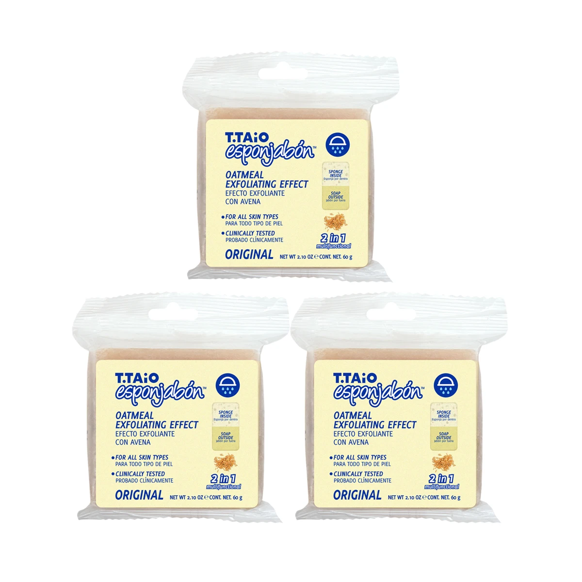 Sponjabon Mini Gruau Exfoliant 3 Pièces