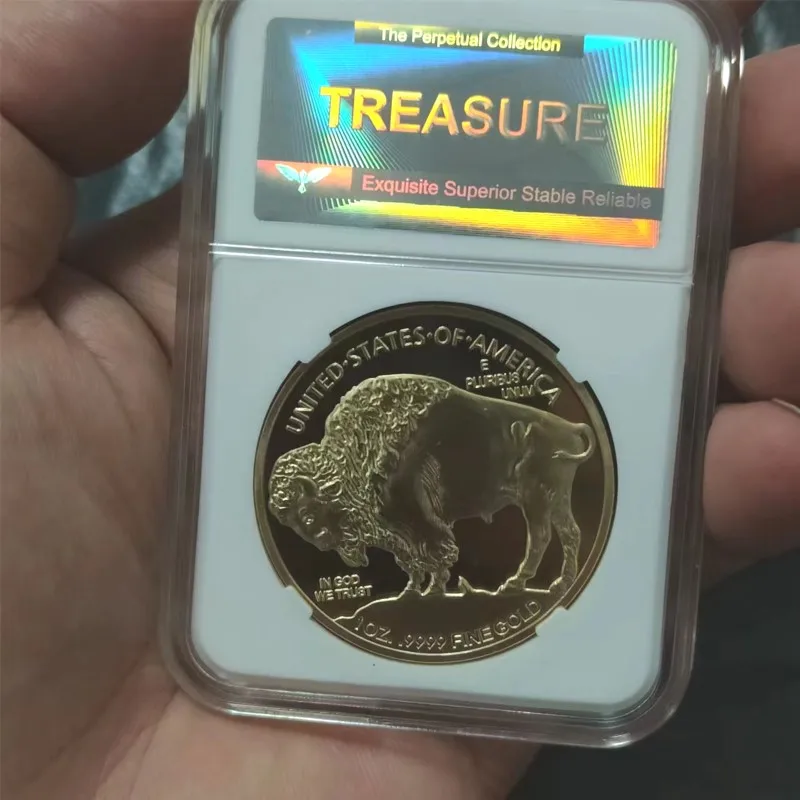 Limited Edition 2024 Non-currency Coin Liberty Indian Commemorative 24K Gold Plated American Coin Badge of Honor