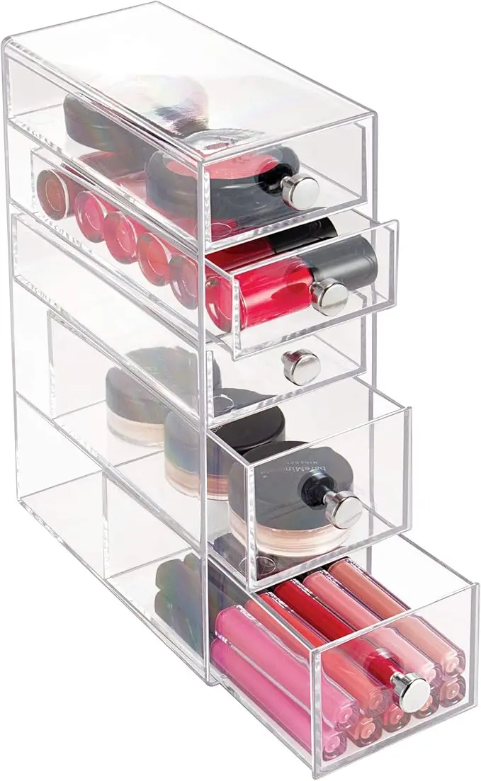 5-drawer clear plastic organizer – 3.25” x 7” x 9.75” 4