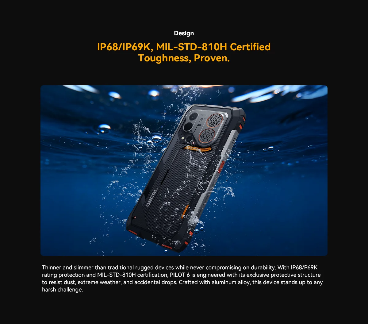 Blackview OSCAL PILOT 6 Wärmebild-Smartphone, robustes Smartphone mit MTK G100, 6,67 Zoll 2,4K-Display, 120 Hz, 12 GB 256 GB, 10000 mAh Akku, Dual-4G – Detail 18