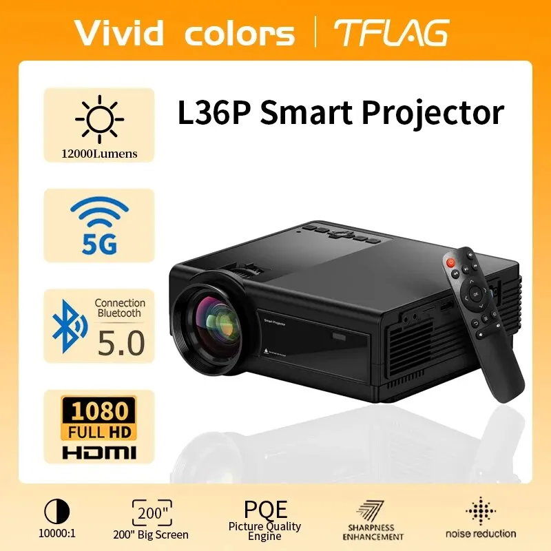 ムービープロジェクター、ワイヤレスHD 1080 p屋外BluetoothプロジェクターLEDミニポータブルWiFiプロジェクターforスマートフォン、Airplay、スピーカー、 ポータブルWiFiプロジェクター、Bluetooth 1080 P対応スマート