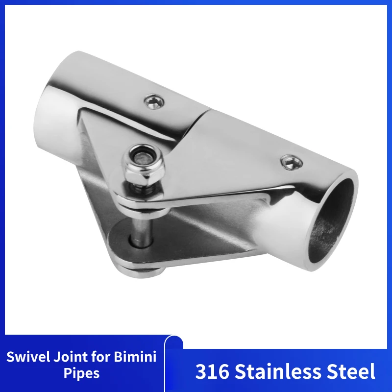 22/25mm Marine 316 Stainless Steel Swivel Joint For Bimini Pipes Boat Fitting Rail Connector Yacht Accessories Latch bevel connector built in angle profile connector for 2020 3030 4040 4545 aluminum linear rail 0 degree 90 degree