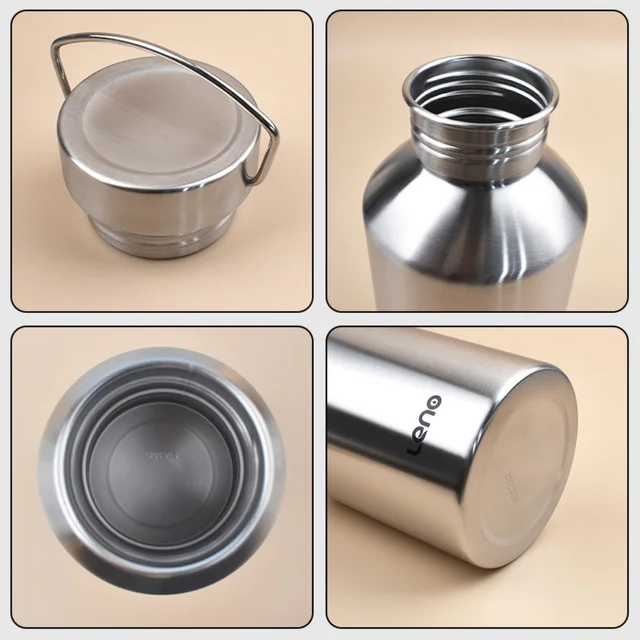 2L Drink Bottle for Sport Large Capacity Stainless Steel Sport Bottle Single-Layer Water Cup Metal Flask Drinkware Camping Sport 2