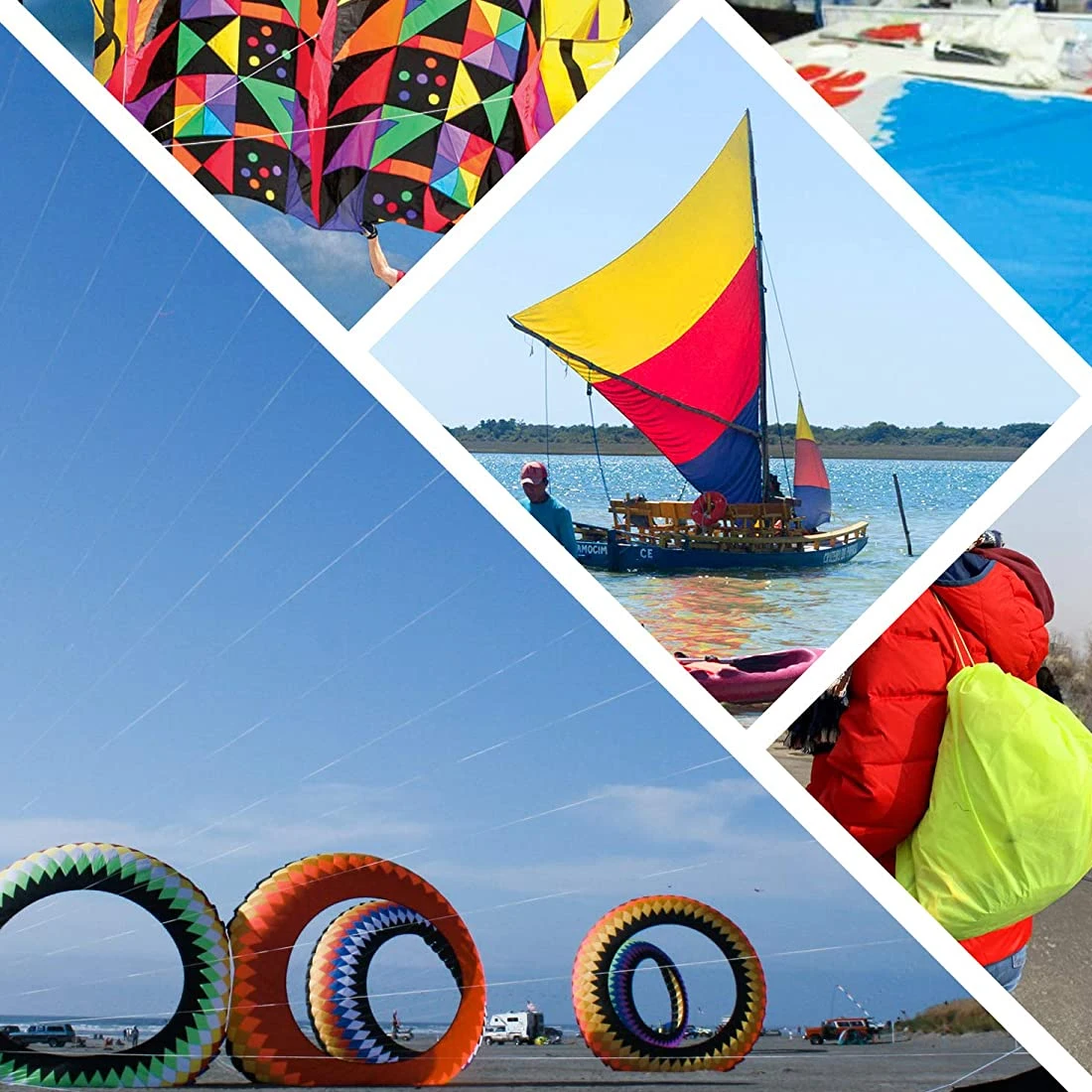40D Ripstop Nylon Fabric PU Coated Waterproof Durable Kite Fabric for Parachute Inflatable Flag Tarp Cover Tent DIY Projects 6