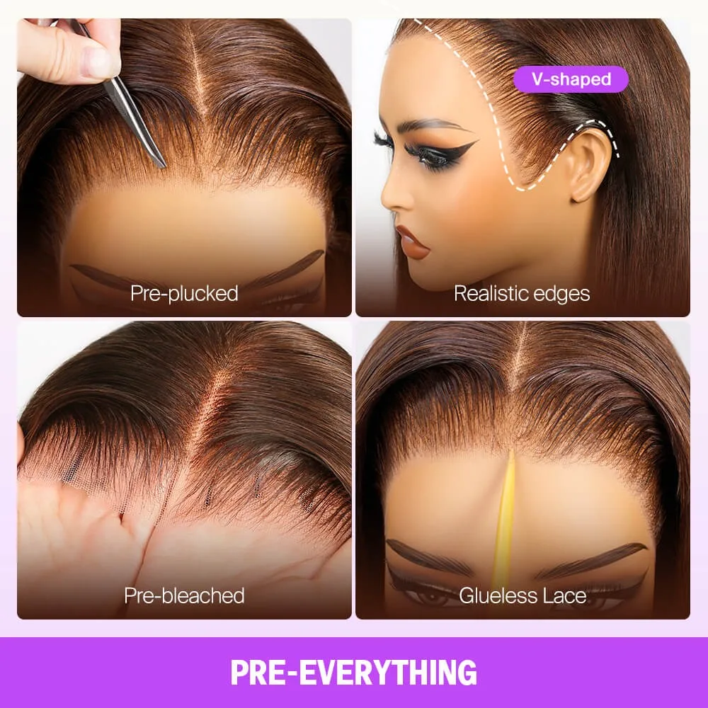 Chocolate Brown Glueless Body Wave Human Hair Wigs 13×4 Hd Lace Frontal Wigs Human Hair Pre-Plucked Ready To Wear For Black Wome 6
