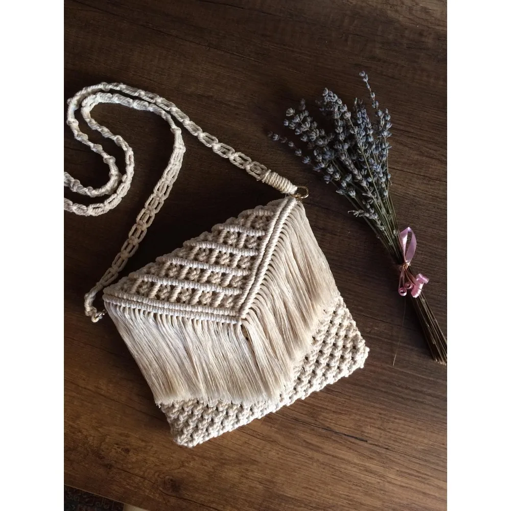 

Сумка-макраме ручной работы, Женская сумочка, кошелек ручной работы, сумка-Макраме с кисточкой, женская сумка, стильные женские сумки