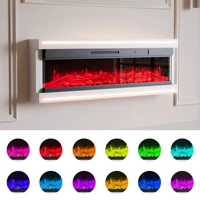 Cheminée électrique murale avec éclairage d'ambiance LED, 50 pouces, flamme de bois simulée 12 couleurs. 5