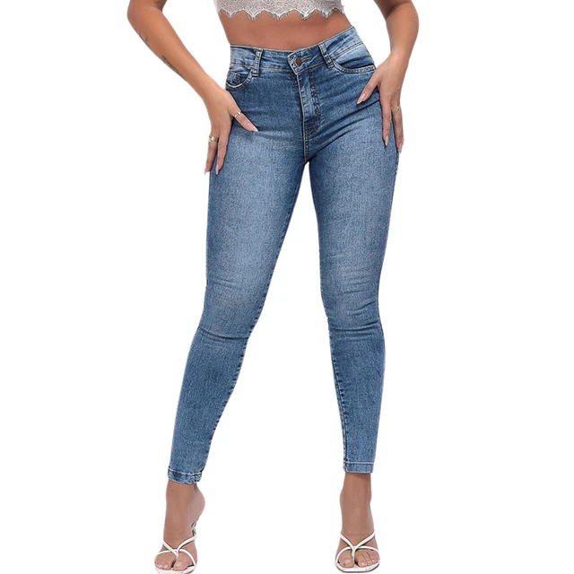Calça Jeans Feminina Skinny Cintura Alta