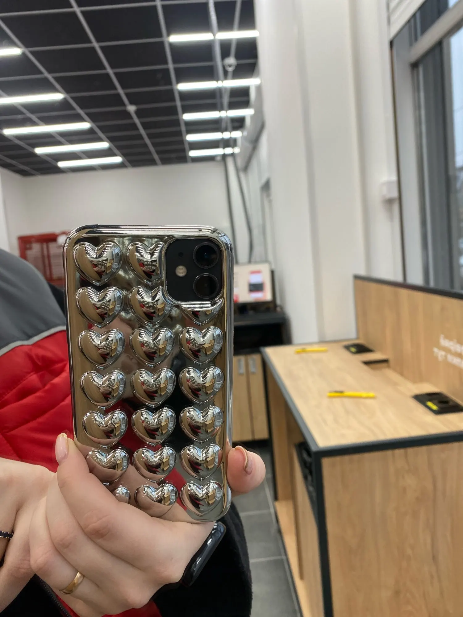 Silver Heart iPhone Case, customer photo