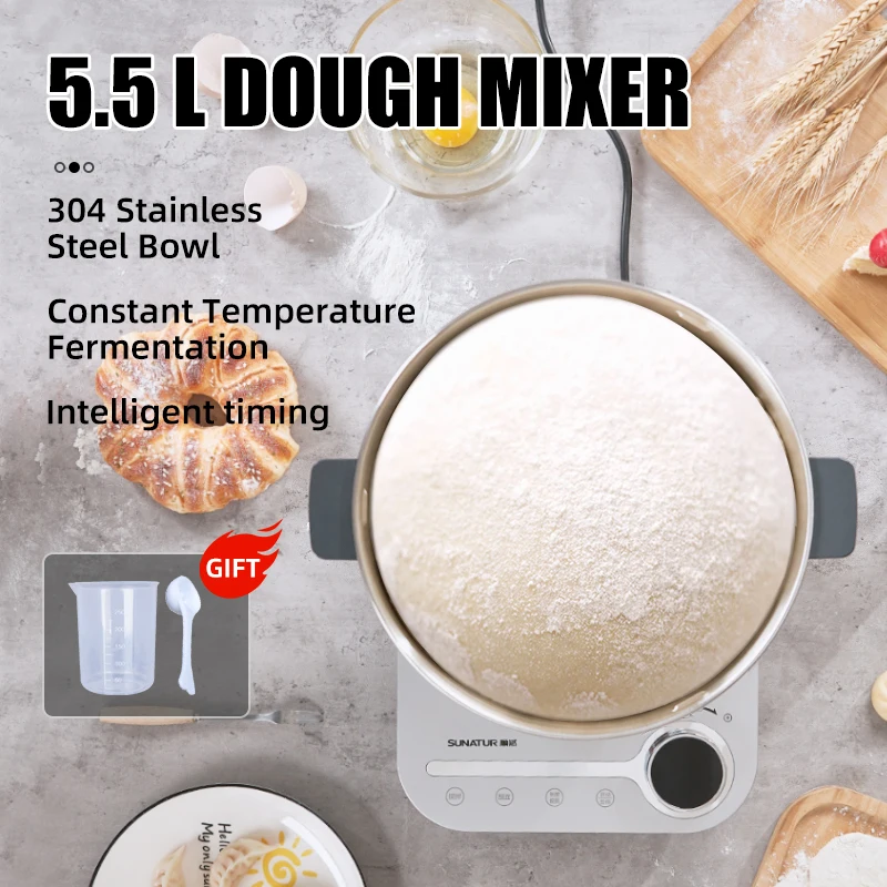 SUNATUR Kneader 8L/5.5L Stand Mixer Electric Dough Mixer Kitchen Processor Machine for Kneading Home Appliance for Baking food mixer baking tools home appliances