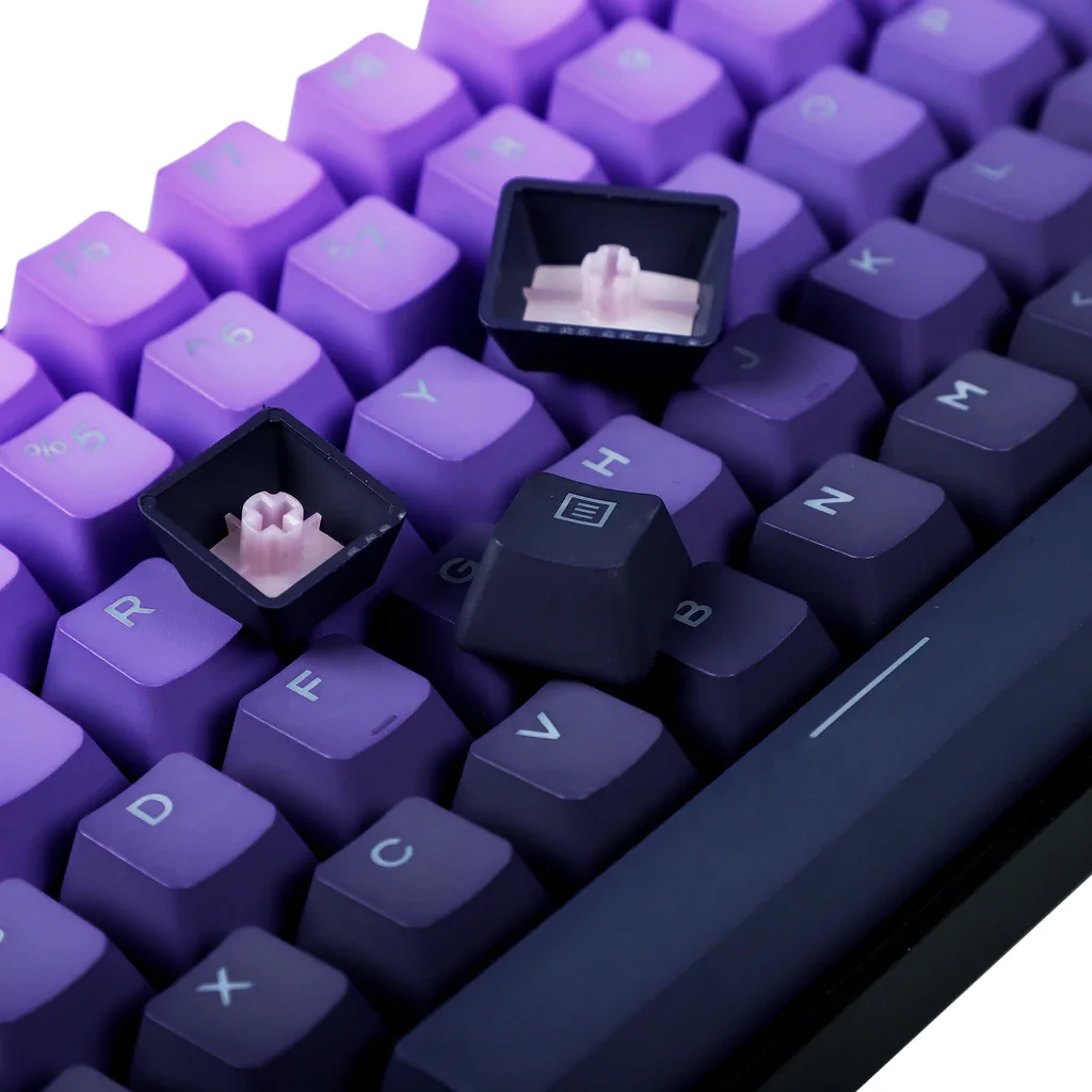 Perfil Roxo do Oem do Tiro Dobro dos Keycaps Retroiluminados do Gradiente 122 para 104 87 84 68 - Imagem 6