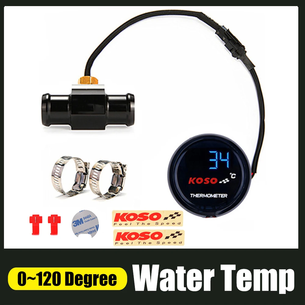 Koso Water Temperature Gauge 0120 Degree Display LCD Motorcycle
