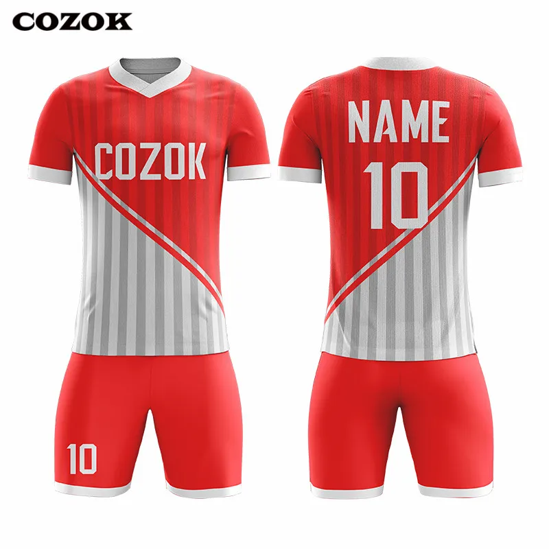 Custom Red White Sublimation Soccer Uniform Jersey Youth Size:120