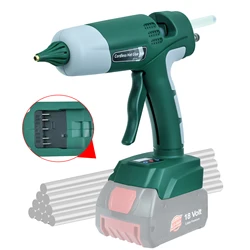 100W Cordless Electric Handheld Hot Melt Glue Gun Repair DIY Tool with 10pcs 11mm Glue Sticks for Bosch 18V Battery(No Battery)