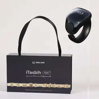 Weslamic new arrivals electronics itasbih ring black tasbeeh counter zikr smart ring electronics product hajj and umrah prayer 1