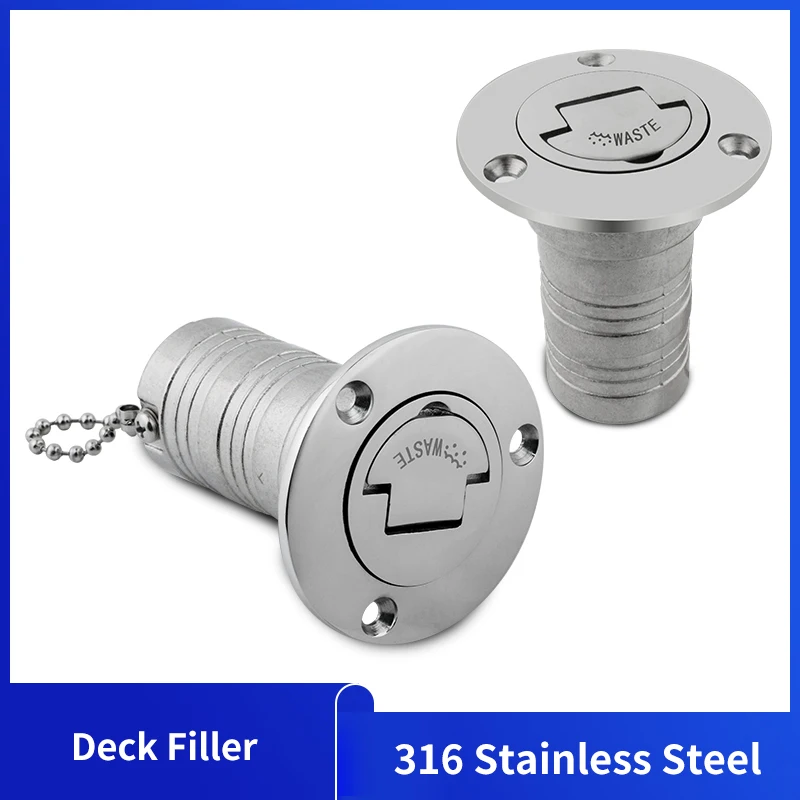 thumbnail image 2 of Keyless Fuel Cap 316 Stainless Steel Marine Deck Fill - 1-1/2" Er With Keyless Cap For Boats Angled Fuel Fill 2 of 14