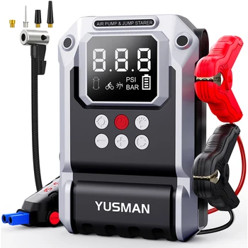Avviamento di emergenza per auto portatile Power Bank con compressore d'aria Batteria per auto Booster 12V Servizio di avviamento per auto Booster di emergenza per auto
