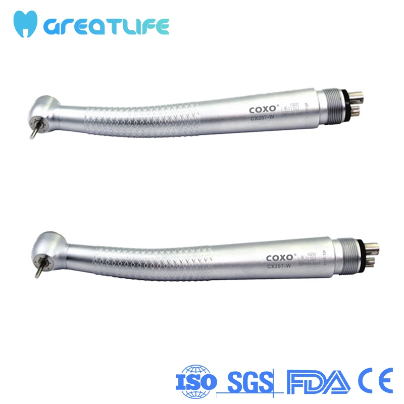 

COXO CX207-W Push Button 3way Spray Handpiece Air Turbine Dental High Speed Handpieces Coxo High Speed Handpiece