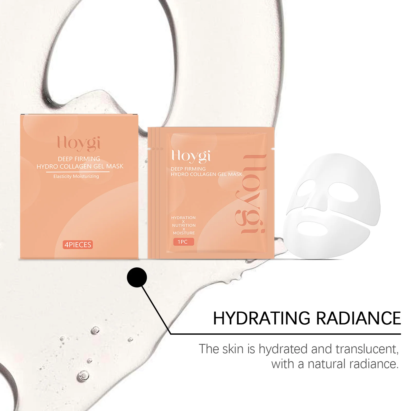 Hoygi Collagen Face Mask Lasting Hydrating Enhance Skin Elasticity Improve Smoothness Reduce Redness Soothing Face Care Mask